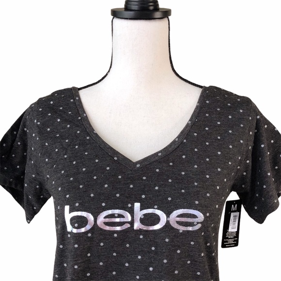 bebe sleep shirt polka dot junior's S, M - Picture 3 of 8